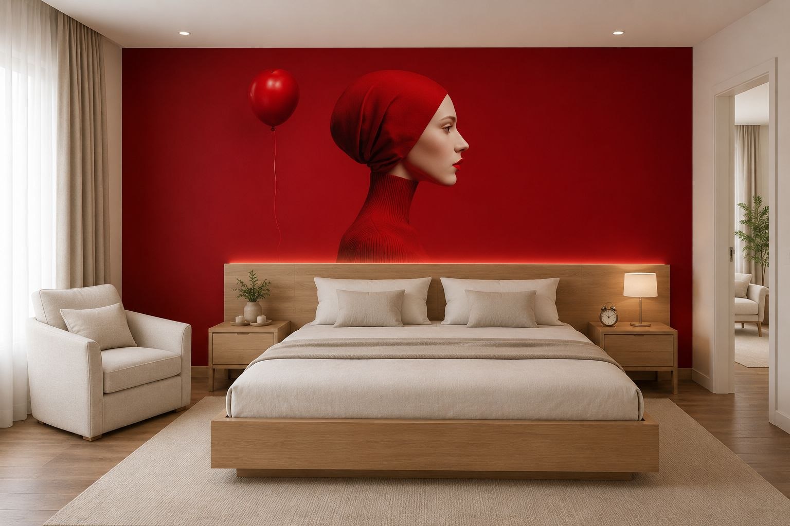 Habitación king en carmesí
