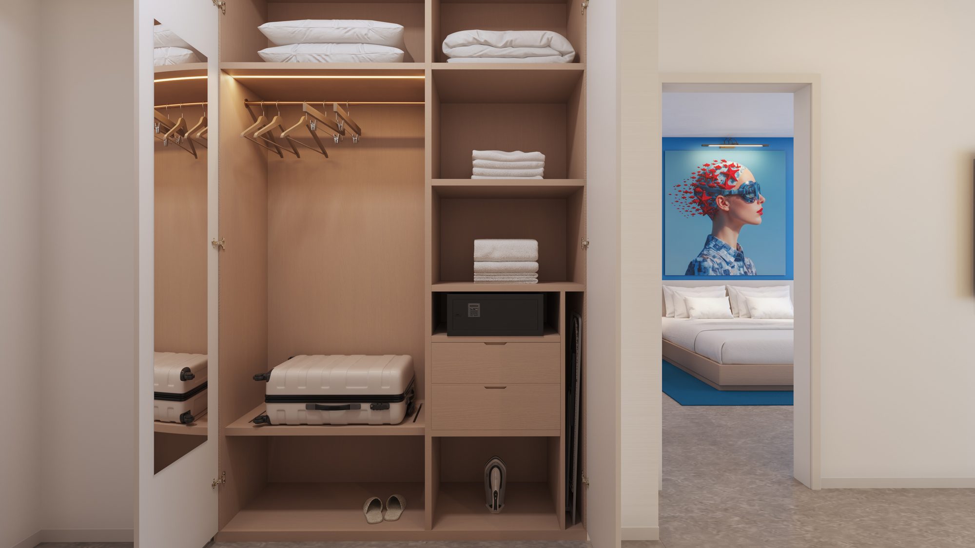 Dressing area of a NOMAD suite